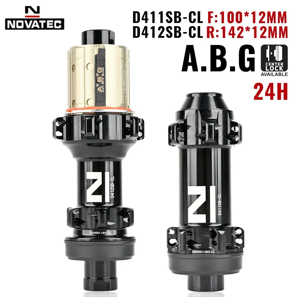 Novatec D411SB-CL D412SB-CL Road Center Lock Disc Brake Hubs 24H Thru Alex 100x12 142x12mm Bicycle Hub For Shimano 8/9/10/11S