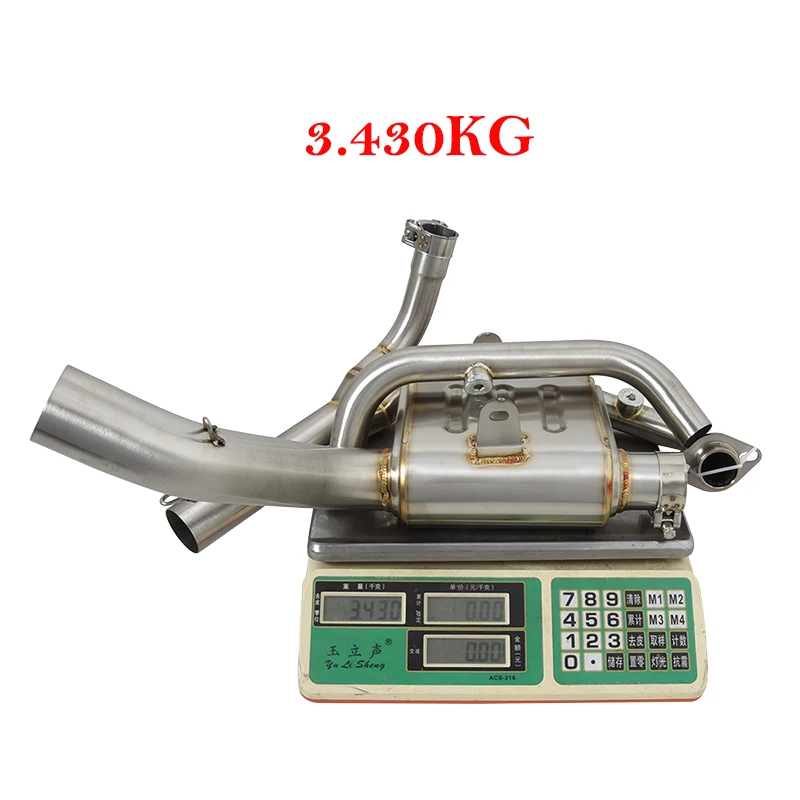 Slip On For CYCLONE SR400GS RC401 ZONSEN RC401 2022 2023 Motorcycle Exhaust System With Back Pressure Drum Front Mid Link Pipe
