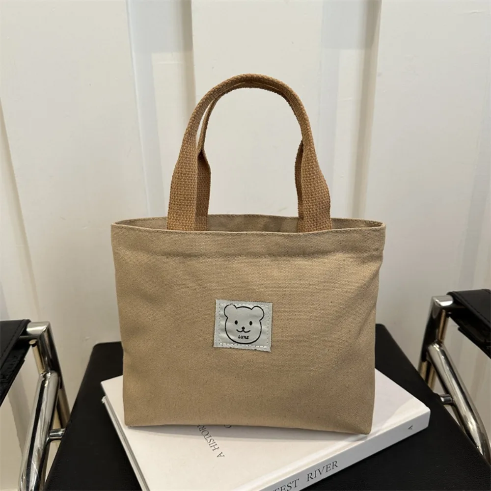 Popular Canvas Lunch Box Bag Large Capacity Lightweight Handbags Bear Tote Bag Students