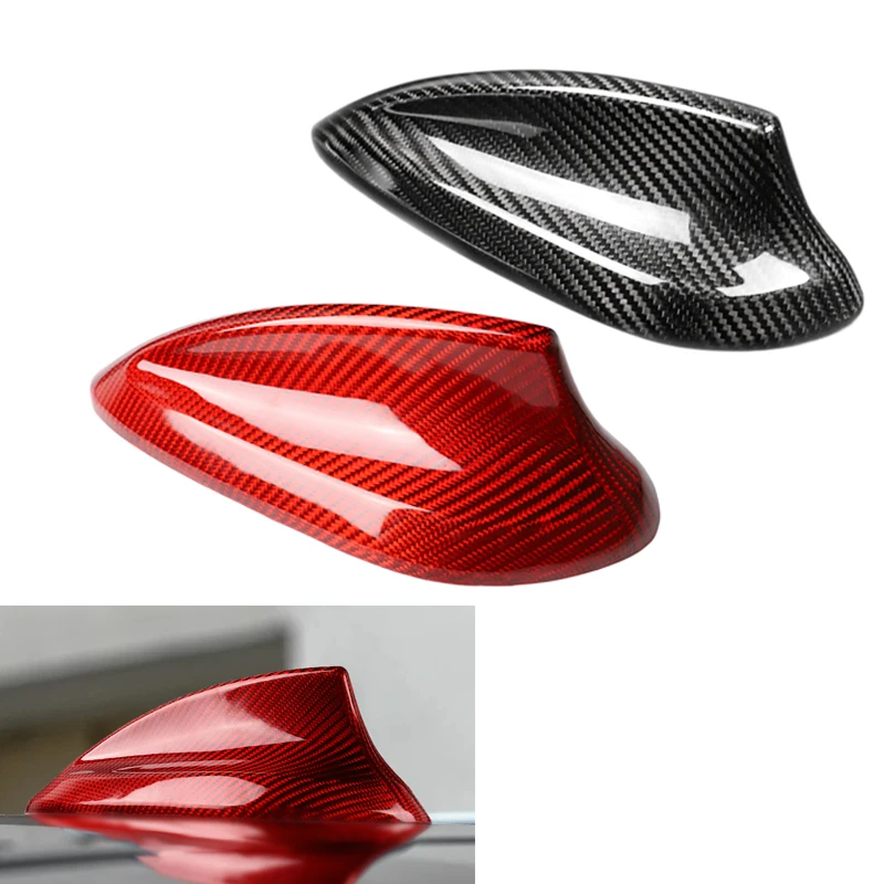 1pc Car Roof Shark Fin Antenna Cover Carbon Fiber Decor Car Aerial for BMW F10F18 M5 F01 F02 E46 E90 E92 E60 F20 F45 F46 X1 X5