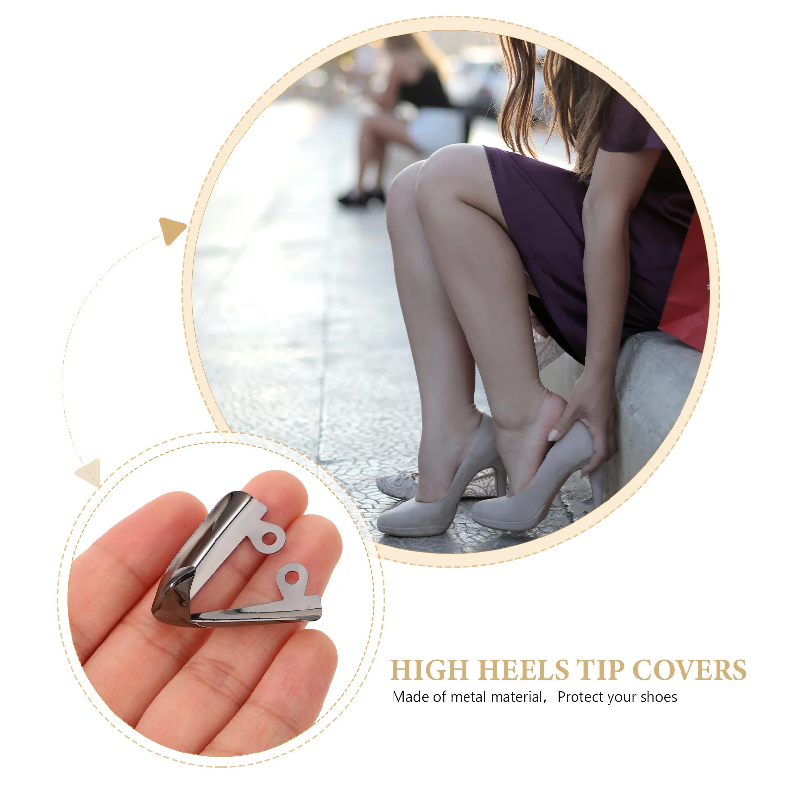 

3Pairs High Heels Toe Caps Metal Strong Protective High Heel Tip Covers Pointed Shoe Toe Covers for Women Shoe Tip Caps