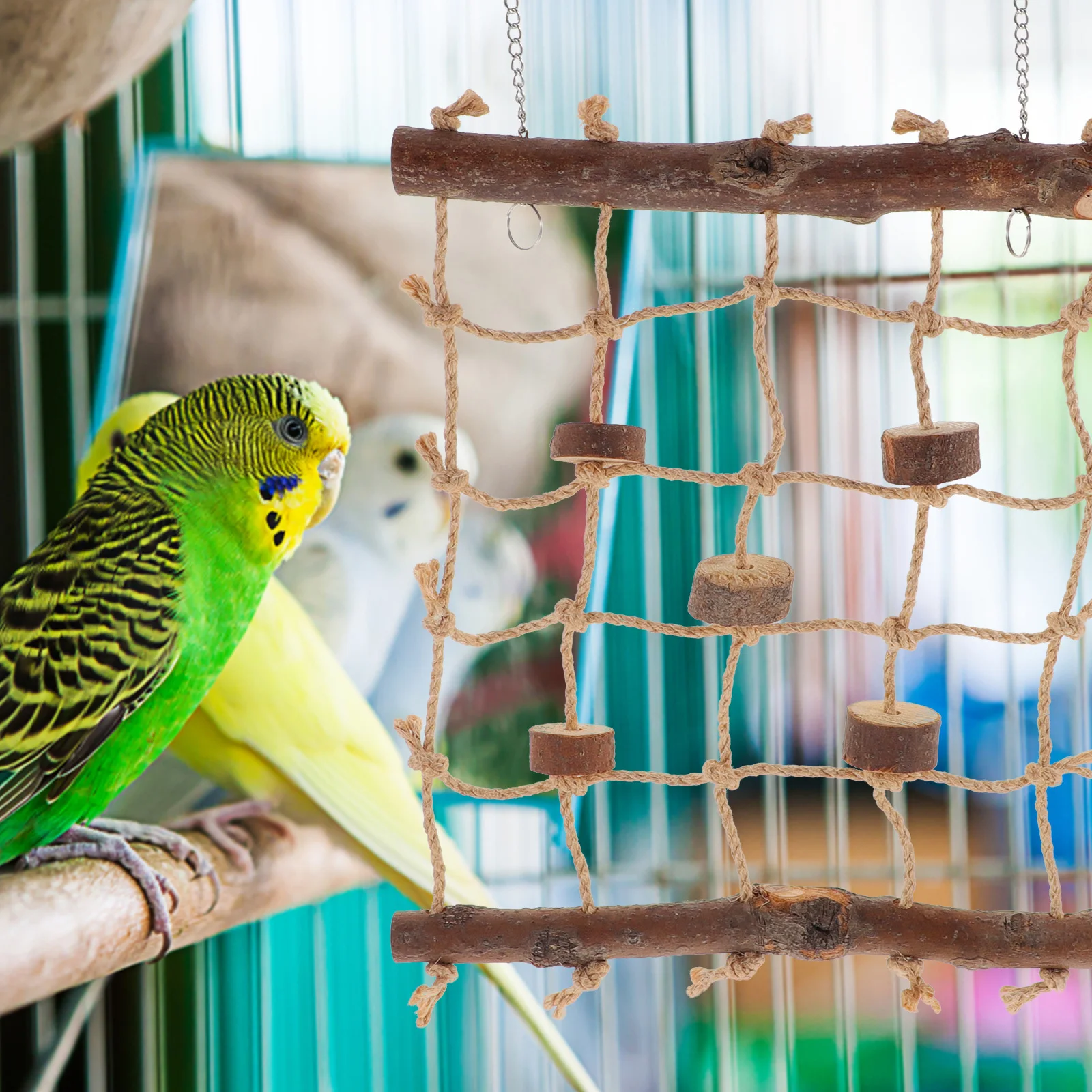 

Parrot Climbing Net Bird Cage Bite-Resistant Cotton Rope Netting For Conures Parrot Hanging Plaything Climbing Supplies