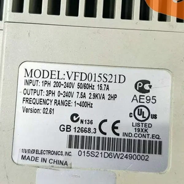 

1pcs Vfd015s21d 1.5kw 220v Brand New Original Spot