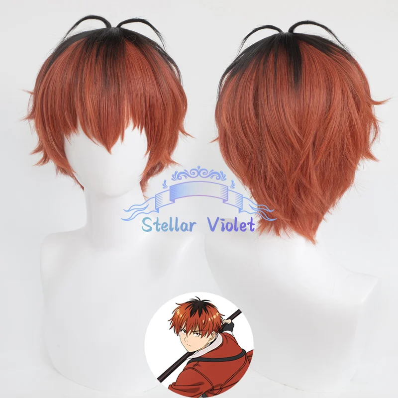 

Anime Sousou No Frieren Hugh Tark Cosplay Wig Orange Black 30cm Short Hair Heat Resistant Synthetic Hair Anime Wigs + Wig Cap