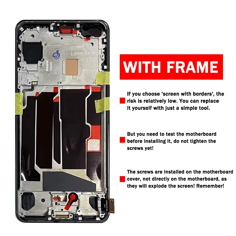 Super AMOLED dla OnePlus Nord 5G wyświetlacz LCD ekran dotykowy Digitizer Assembly 1 + Nord 5G AC2001, AC2003 ramka wyświetlacza — zdjęcie produktu 2