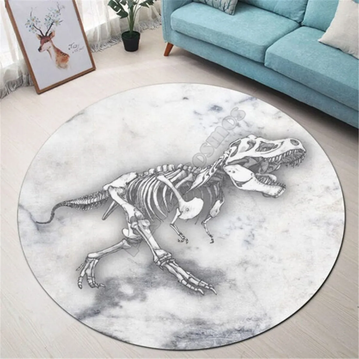 

T-Rex Fossil Premium Round Rug 3D Rug Non-slip Mat Dining Room Living Room Soft Bedroom Carpet 06