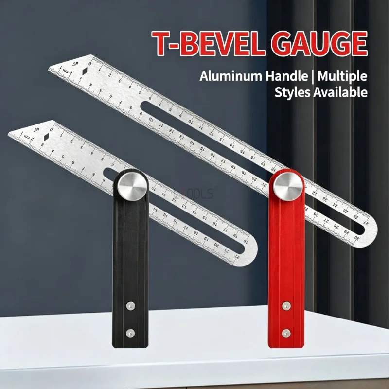 Aluminum Alloy Woodworking T Bevel Angle Ruler Adjustable Marking Gauge Multifunctional Combination Miter Measuring Tool