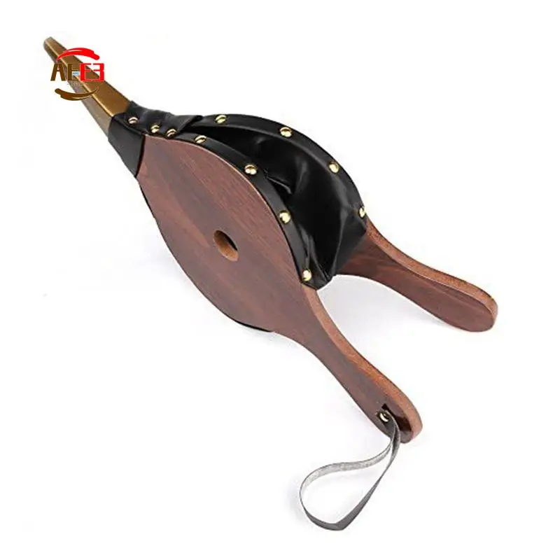 

AEE3-Vintage Mini Hand Bellow Dark Brown Fireplace Blower Traditional Stove Fire Lighter Fan For Home DIY Fireside Acessories