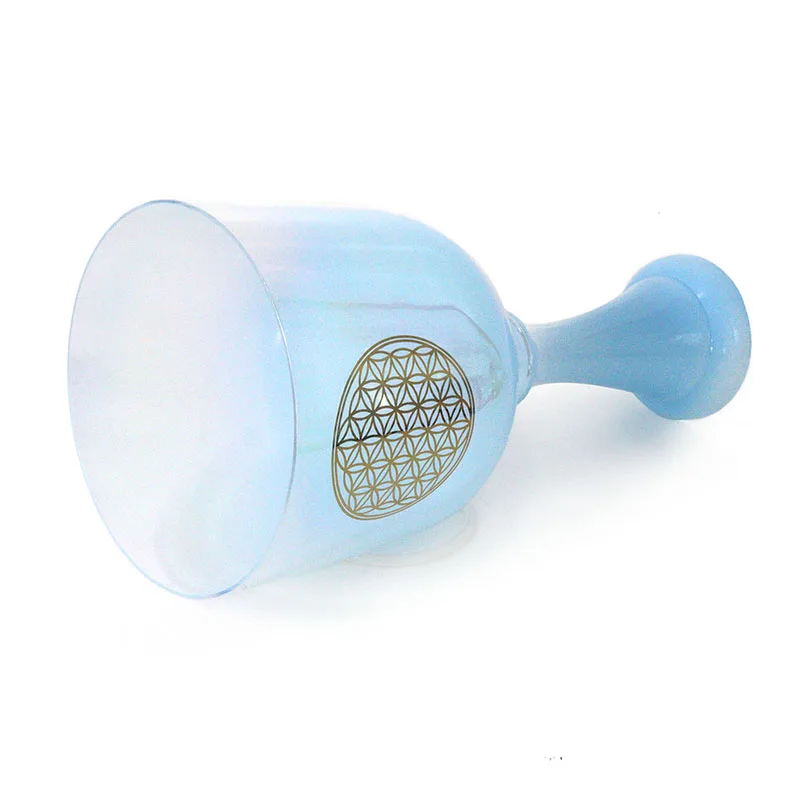 YUN QI QING YIN Blue Gradient Handheld Crystal Chalice Bowl Resonant Crystal Singing Vibration Instrument For Relaxation Mindfulness Spiritual Energy Healing