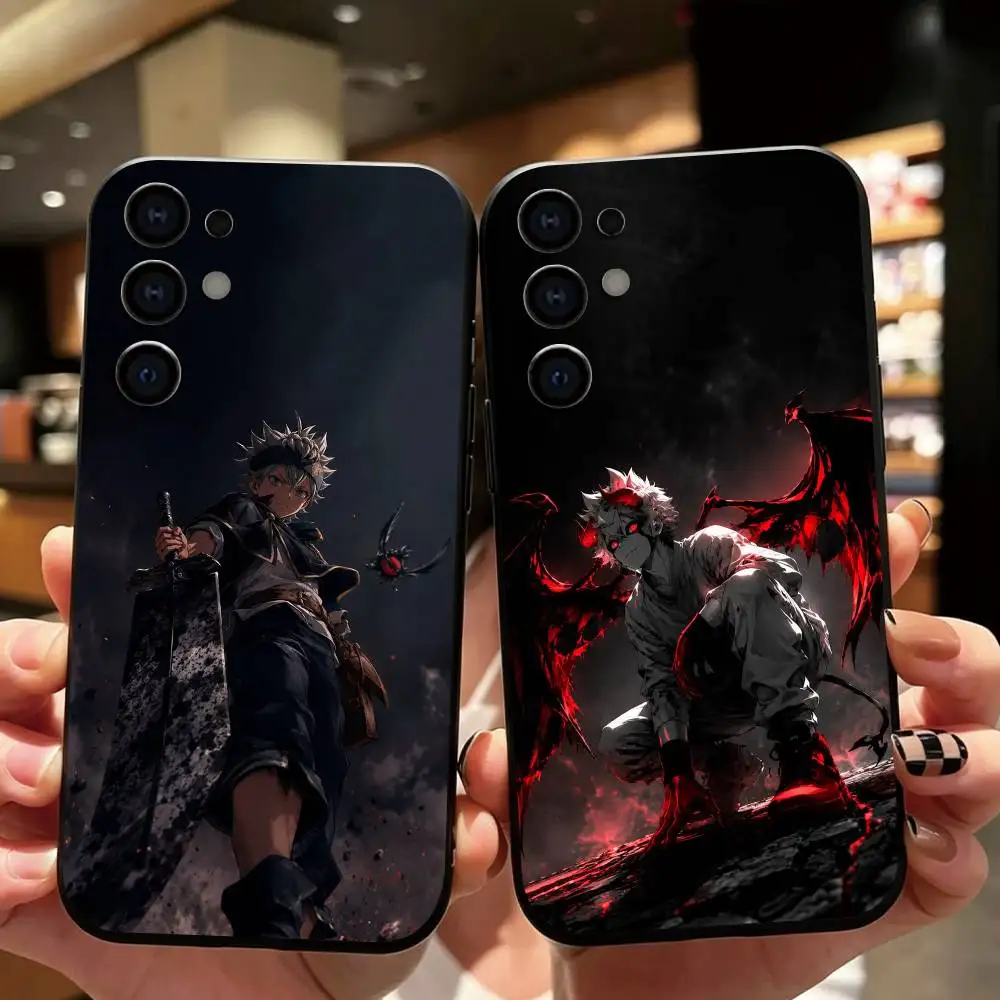 Black Clover Asta Phone Case Black Silicone Soft For Samsung S26,S25,S24,S23,S22,S21,S30,Ultra,Plus,Fe,Lite Gift