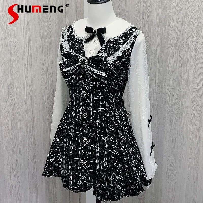 Original Design Mass-produced Mine Series Sweet Cute Set Long-sleeved Cute Lace Top And Shorts Two-piece Outfits Women's Clothes