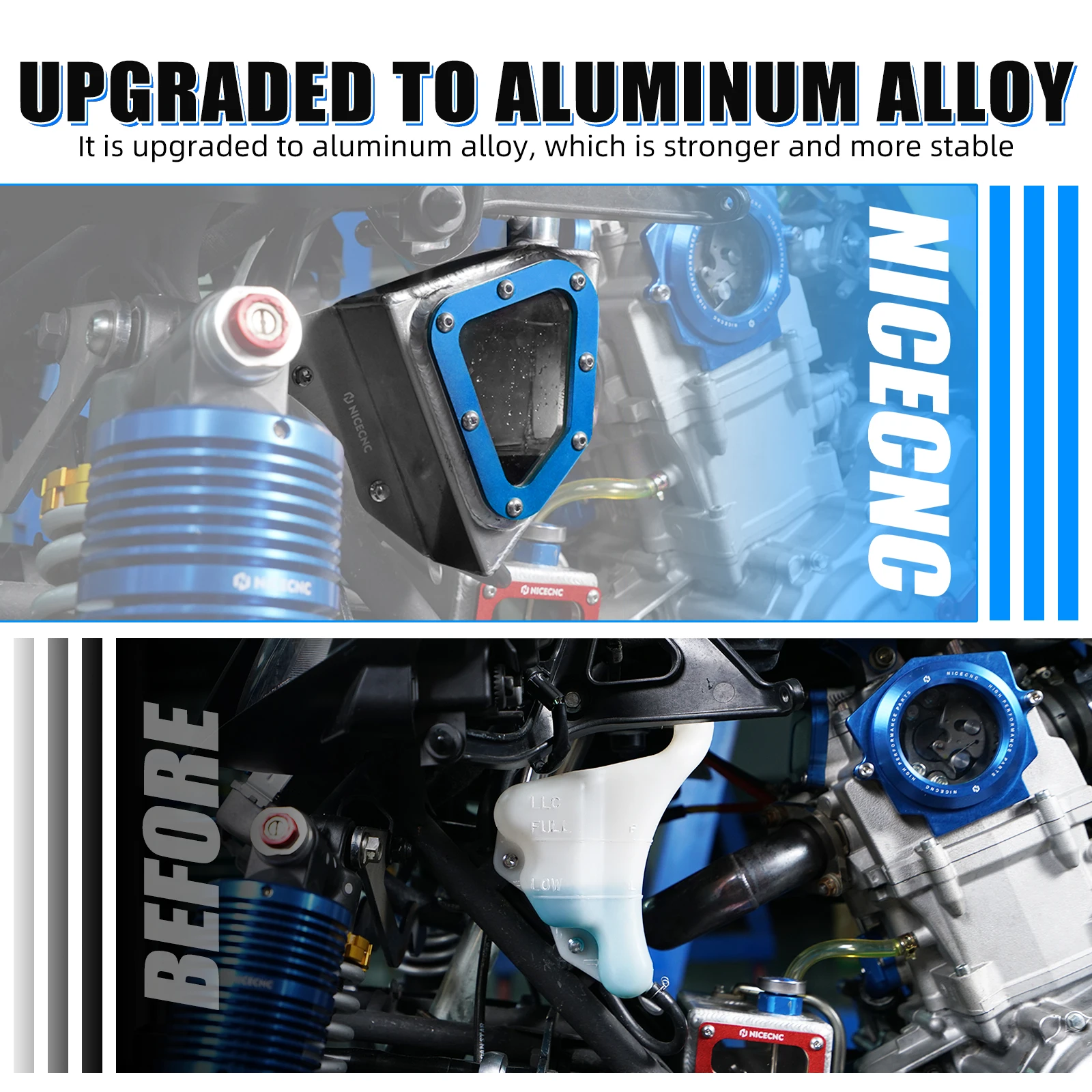 NICECNC Für Yamaha Raptor 700 700R 2013-2026 Überlauf-Kühlmittelbehälter Aluminium ATV Zubehör 1PE-F1871-00-00 – Detail 4