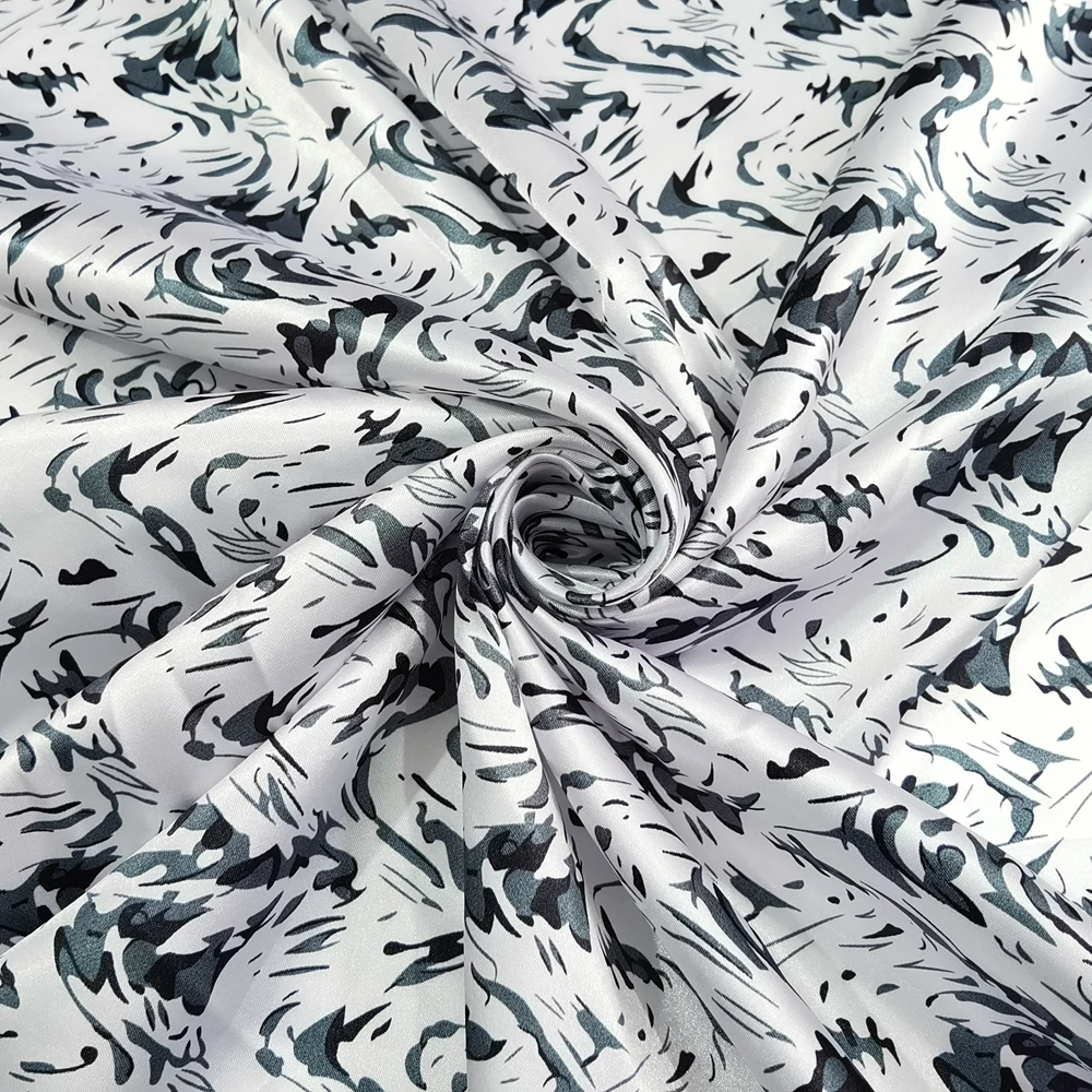 1 Meter x 1,48 Meter Geometrisches Webmuster Satin-Material Seidig Weiches Polyester Charmeuse Futterstoff Schal DIY Stoff – Detail 20