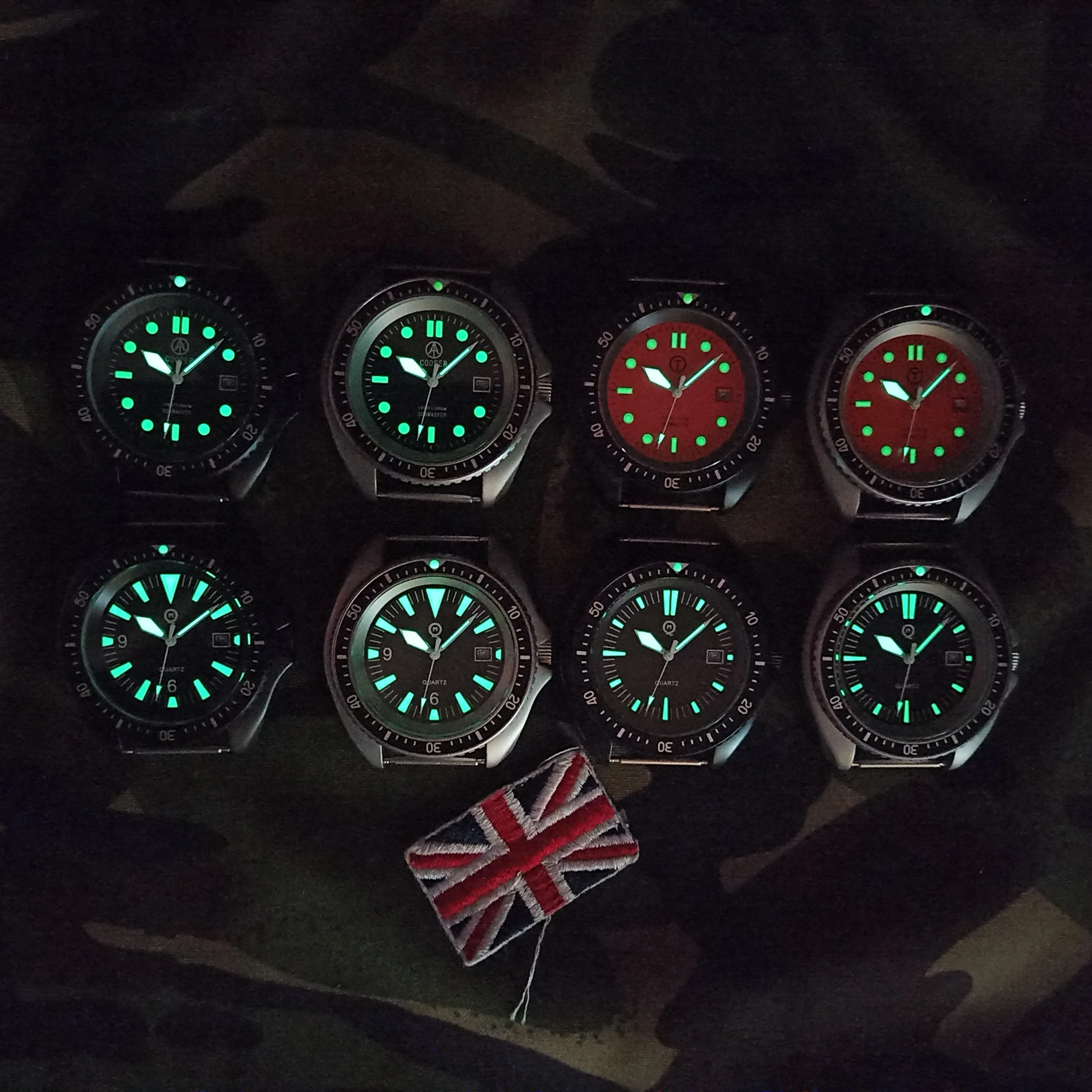 British Cooper Diving Quartz Military Style Watch 300M Waterproof Super Luminous Military Watch, New