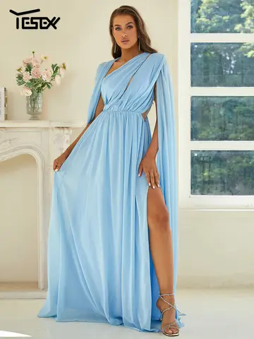 Yesexy Ny Enaxlad Utskuren Chiffong Bröllop Födelsedagsfest Bal Kväll Kyrka Blå Grön Svart Klänning 8 best sales kyrklig grön klänning - №4