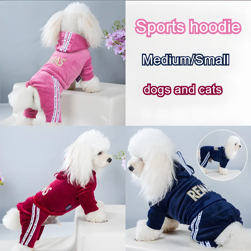 Pet Clothing Four-legged Fashion letter Pet Dog Clothes for Dogs Hoodie Sweatshirt One-piece Jumpsuit chihuahua clothes bulldog