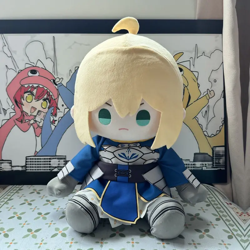 

40 см Fate Stay Night Sabre плюшевая кукла сидящая положение хлопковая кукла одежда косплей одеваются аниме фигурка игры игрушки фанаты рождественский подарок