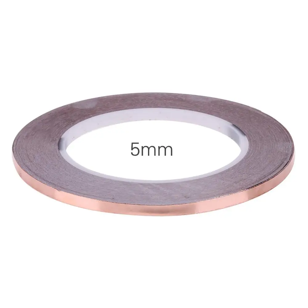 

Copper Foil Tape Strip Adhesive EMI Shielding Heat Resist 30 Meters Single Side Conductive Copper Temperature Tapes 5/6/7/8mm