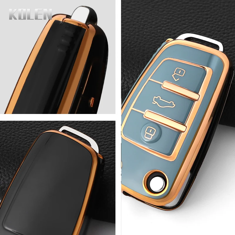 غطاء حافظة مفاتيح السيارة من البولي يوريثان الحراري ، غلاف فوب لأودي C5 ، C6 ، R8 ، A1 ، A3 ، A4 ، A5 ، A6 ، A7 ، Q3 ، Q5 ، Q7 ، S6 ، B6 ، B7 ، b8 ، 8P ، 8V ، 8L ، TT ، RS ، RS3 ، S3 ، Sline Keychain #6