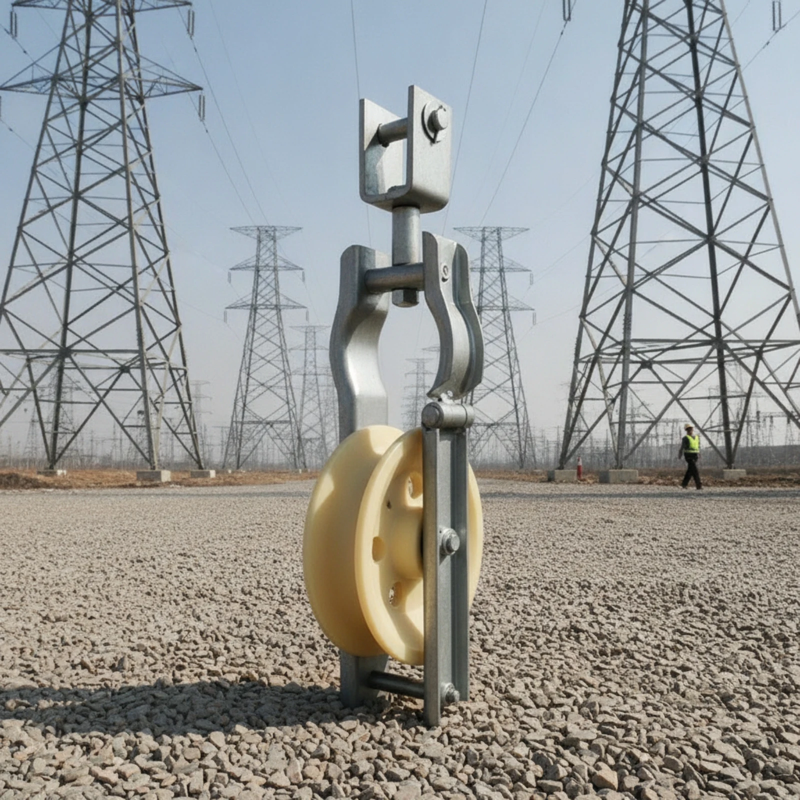 Pulley Assembly Smooth-Rolling Pulley with Mounting Frame Cable Roller Corrosion-Resistant for Construction, Workshop