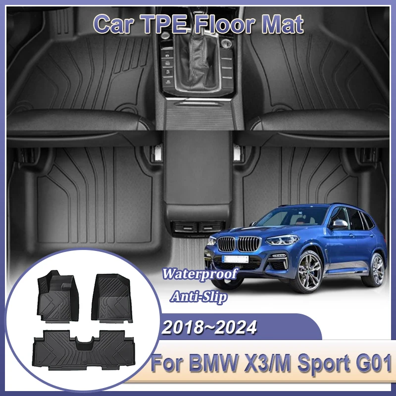 

Автомобильный напольный TPE для BMW X3 G01 M Sport M40d 2018 ~ 2024 2020 2021 левый топливный коврик, подушка для ног, без запаха, аксессуары для интерьера