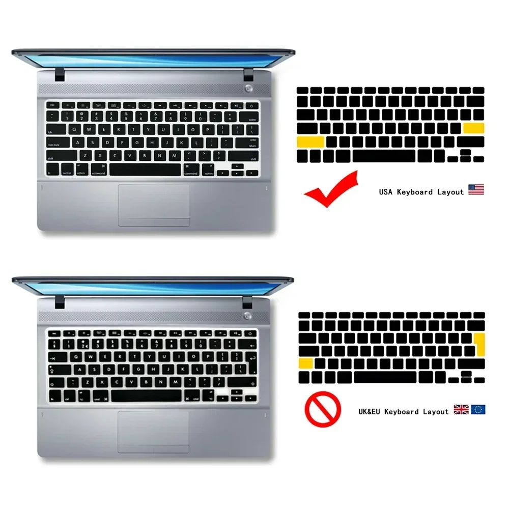 Casing Keyboard digunakan untuk Macbook Pro Retina 13/15 Air13 inci, lapisan pelindung silikon untuk tahan debu dan air