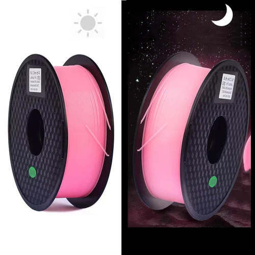 Imagen 2 del producto Filamento luminoso PLA, arcoíris noctilucente, rosa, rojo, azul, luminoso para impresión 3D PLA, alambre de plástico, embalaje al vacío, 1,75 MM, 250g
