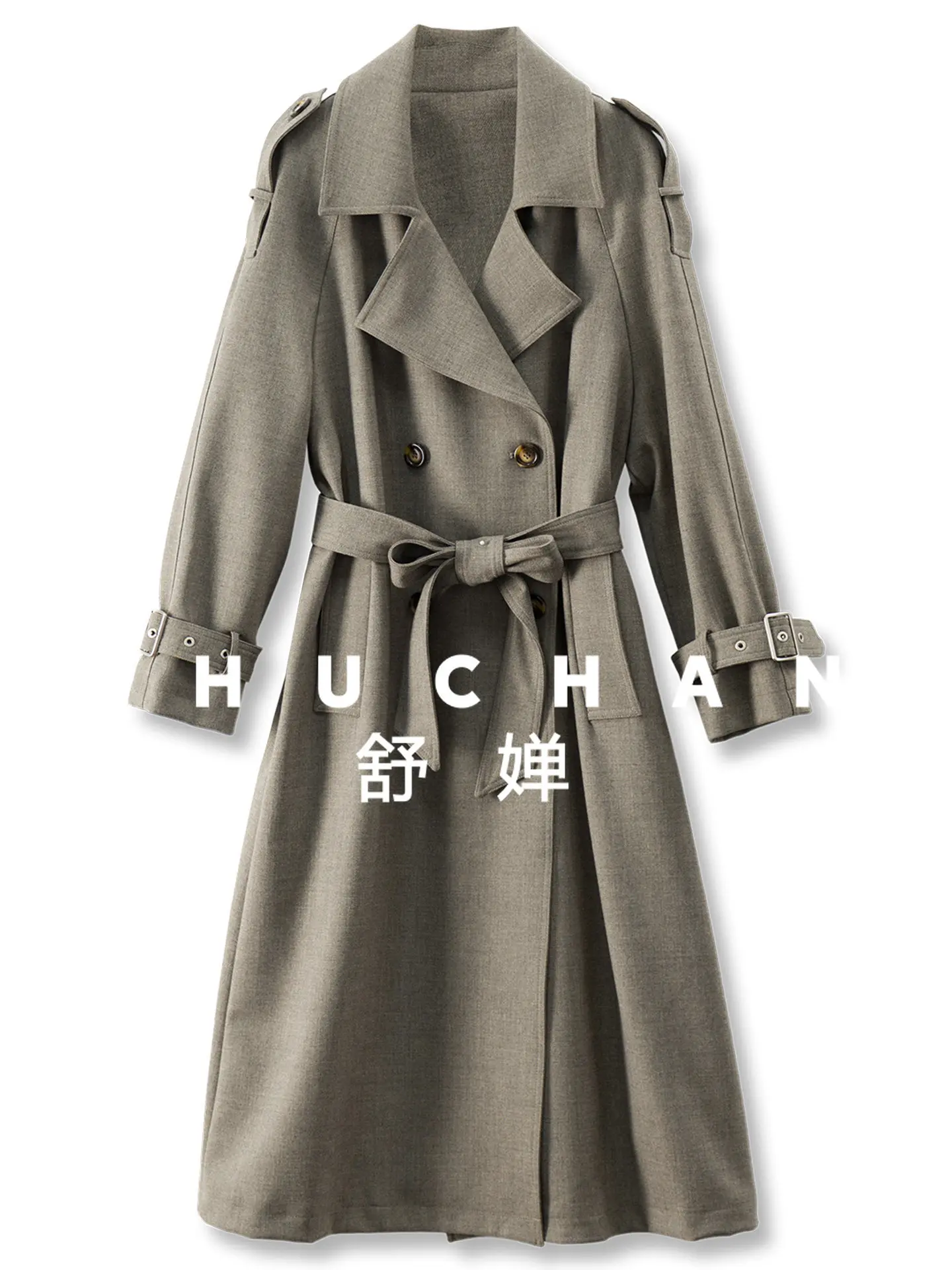 British Woolen Commuter Ceiling Double-breasted Waist Trench Coat Female E042 Abrigos De Mujer En Oferta Con Envio Gratis