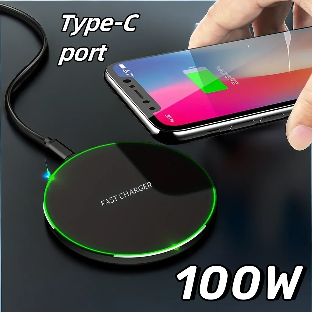 100W Wireless Charger Pad For Apple 13/14/15/12/11/X/XR, AirPods,Wireless Charging Pad For Samsung Galaxy/Note S21/S20/S9,Huawei