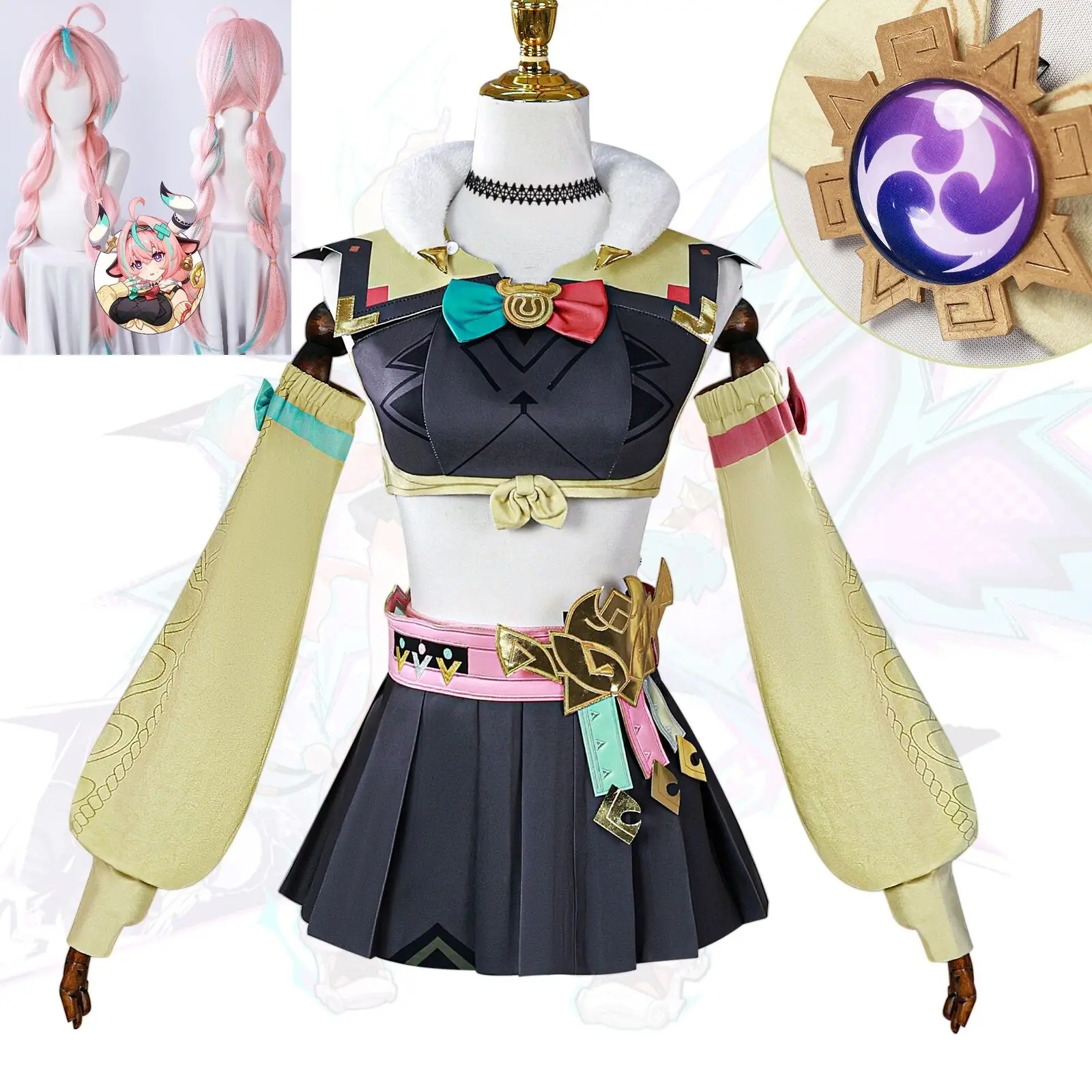 

Fulujiacos Varesa Cosplay Game Genshin Impact Varesa Costume Wig Jewelry Accessory Full Set