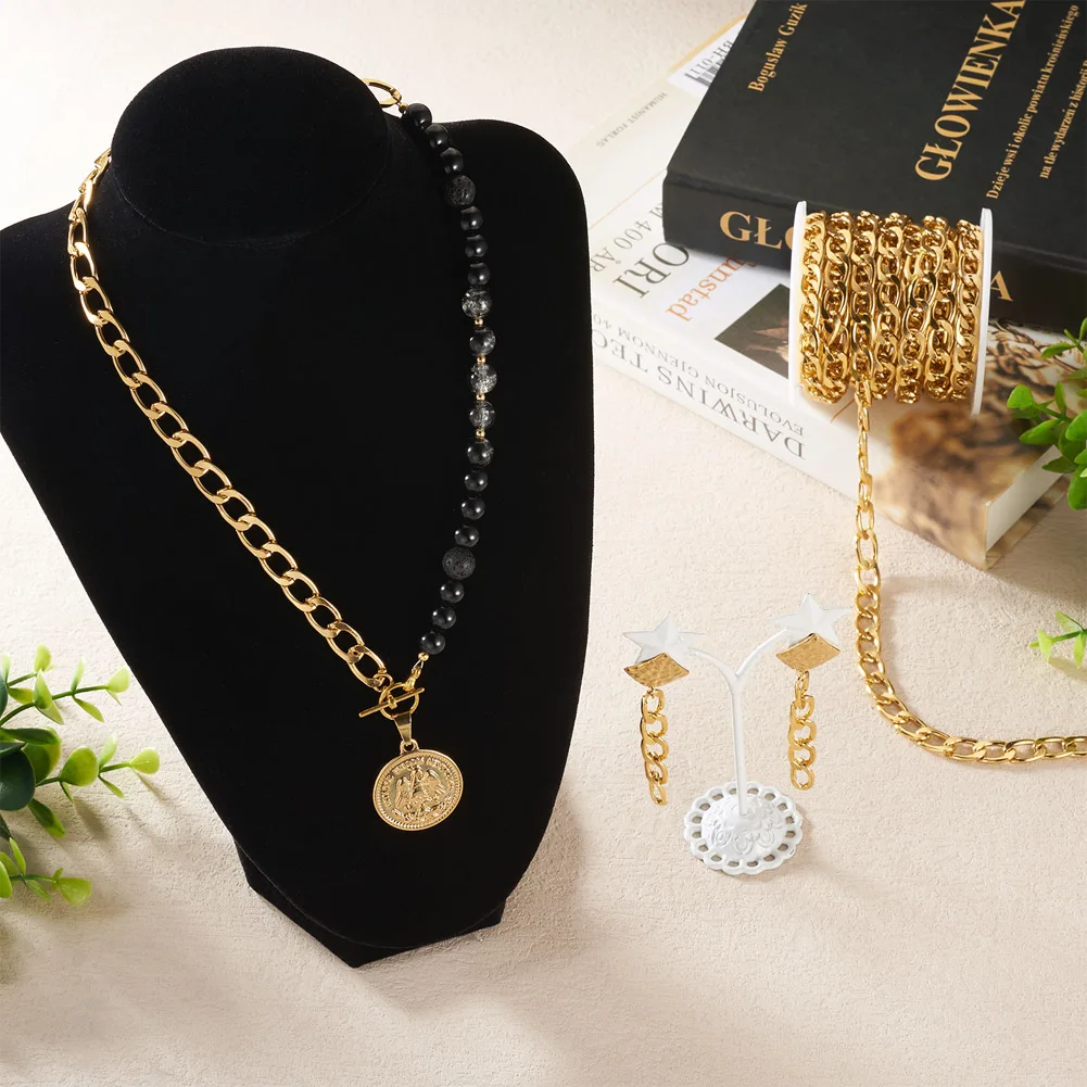 5m Oro Argento di Alluminio di Colore Torto Catene Curb Non Saldati Link Per I Braccialetti FAI DA TE Collana Monili Che Fanno I Risultati Accessori