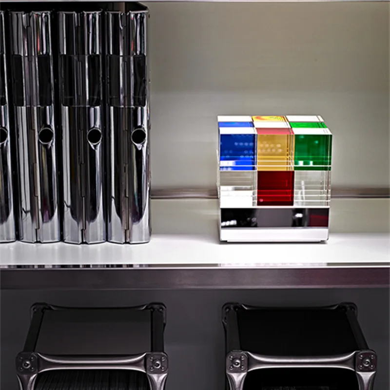 Cube Decorative Table Lamp Living Room Creative Ornament Atmosphere Crystal Table Lamp LED Night Light