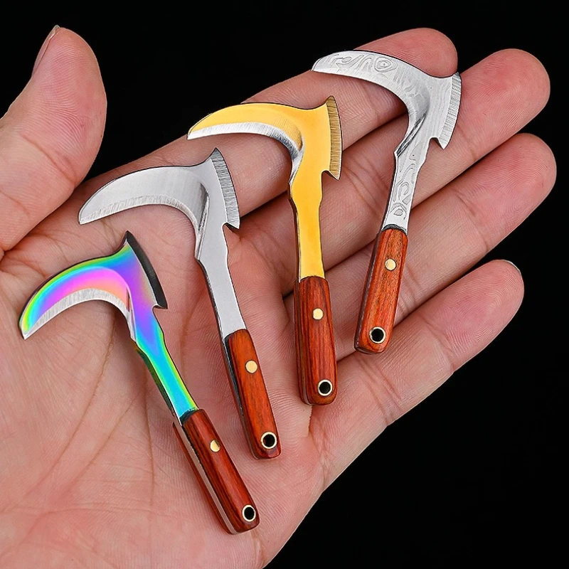 Keychain small kitchen knife mini sickle gift knife courier knife body knife key knife non-folding knife pendant accessories.