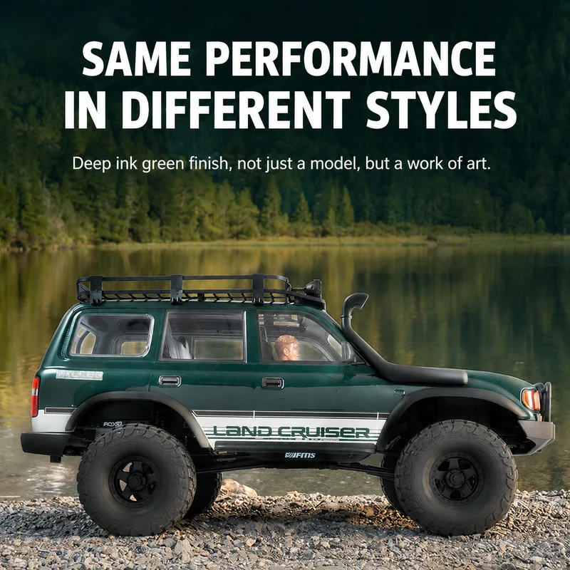 FMS 1:10 FCX10 OVR LC80 Green 4WD Brushless Version Simulation RC Climbing Vehicle Off road Vehicle Model Toy Gift for Boys