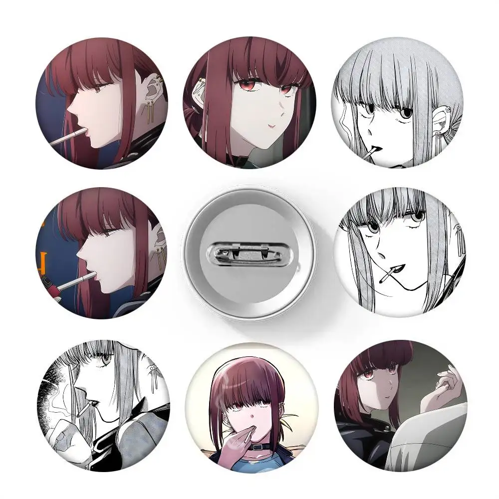 1pc Anime Smoking Behind The Supermarket With You Style Badge Brooches On Backpack Decoration Round Enamel Pins For Accessorys