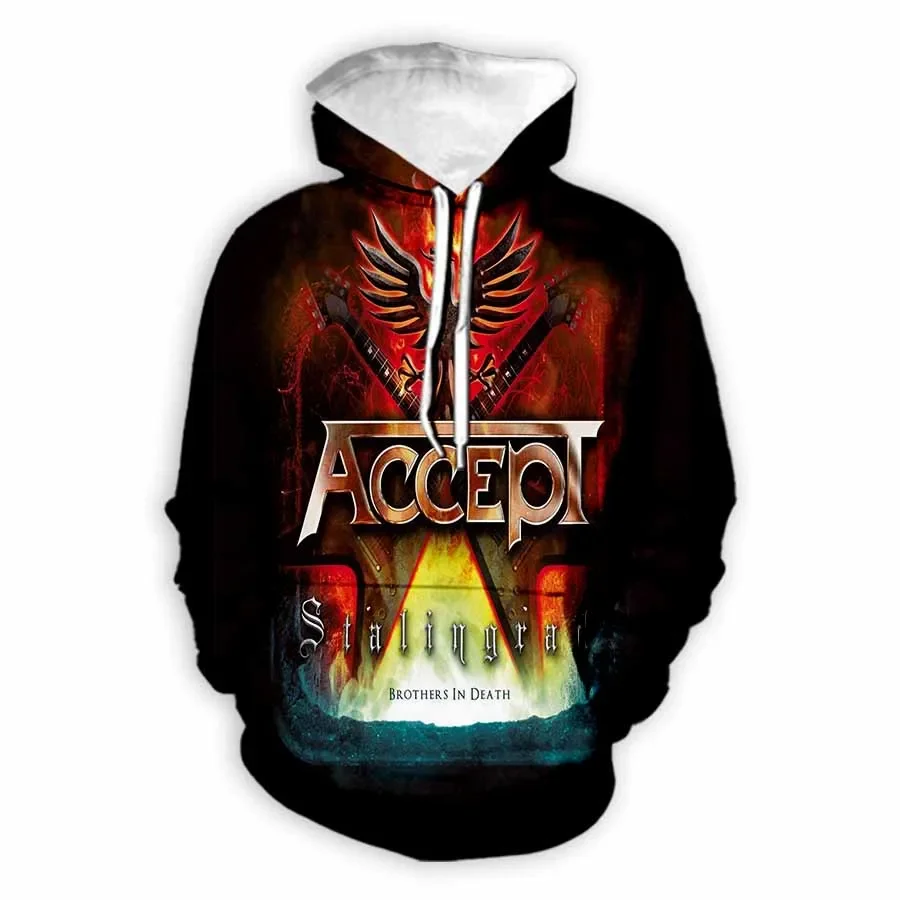 Accept  Band 3D Printed Fashion Hoodies Hooded Sweatshirts Harajuku Hoodie Sweatshirts Tops Clothing for Women/men V1