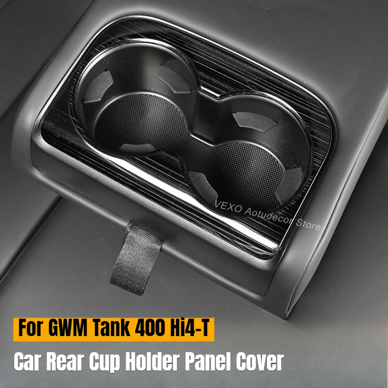 

Для GWM Tank 400 Hi4-T: Накладка на панель заднего подстаканника с узором под карбон, декоративная наклейка для подстаканника 2-го ряда, аксессуары для украшения