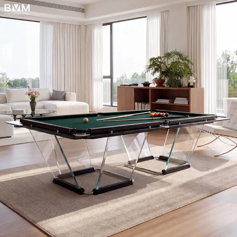 Irish BVM Acrylic Crystal Transparent Tempered Glass Pool Table for Home Luxury High-End American-Style Billiard Table