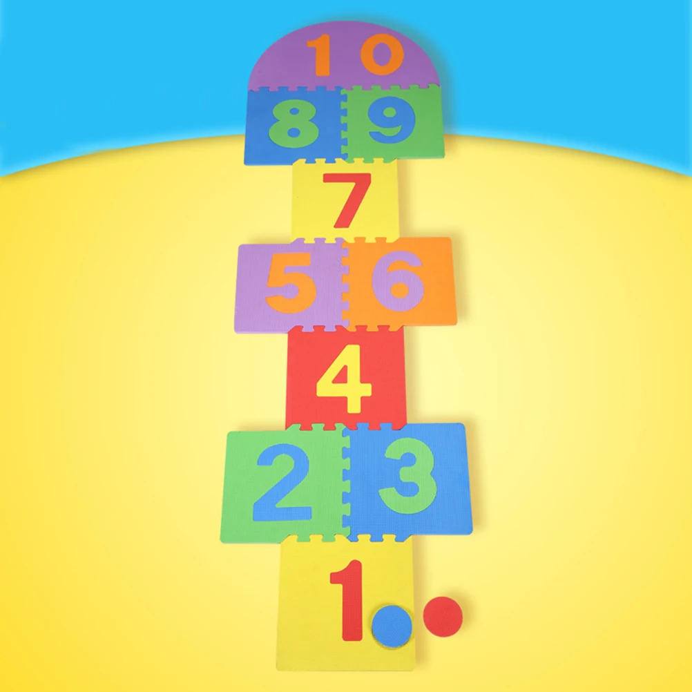 ZK20 Children Giant Hopscotch Mat Game Kids Soft EVA Foam Interlocking Tiles Indoor Outdoor Garden Family Game Toys
