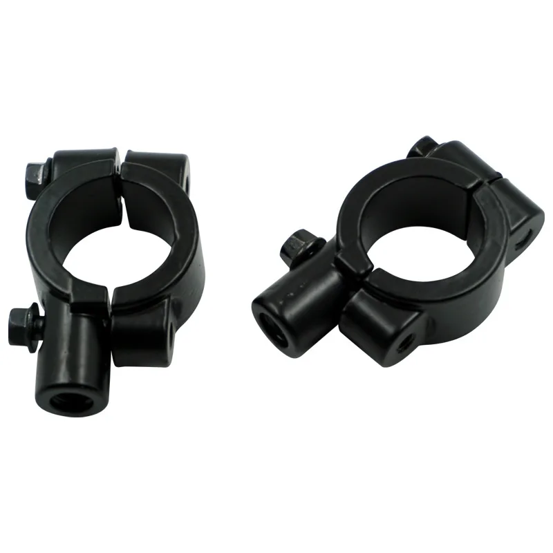 2pcs 22mm Handlebar 10mm 8mm Thread Universal Motorcycle Mirror Mount Clamp Rear View Mirror Holder Adapter Black Clamp Base