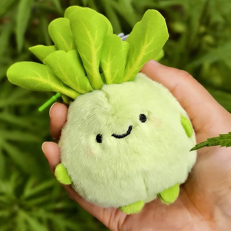 

Cartoon Cabbage Plush Toy Pendant Cute Kohlrabi Keychain Creative Simulation Vegetable Plush Toy Bag Decor Keychain Cute Gift