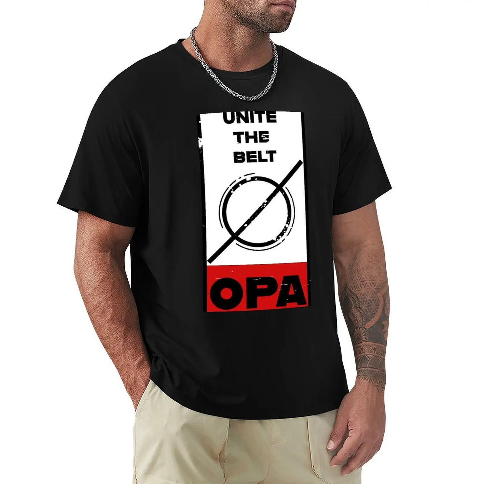Unite the Belt OPA from the Expanse (Book logo) T-Shirt Worker Basic Short Sleeve Tee