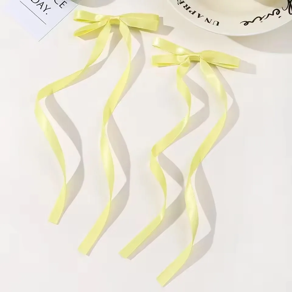 2 Stück Stoff-Haarschleifen-Haarspangen für Damen und Mädchen, Band-Haarklammern, Kopfschmuck, einfarbige Schleifen-Top-Clips, weibliche Haar-Accessoires – Detail 13