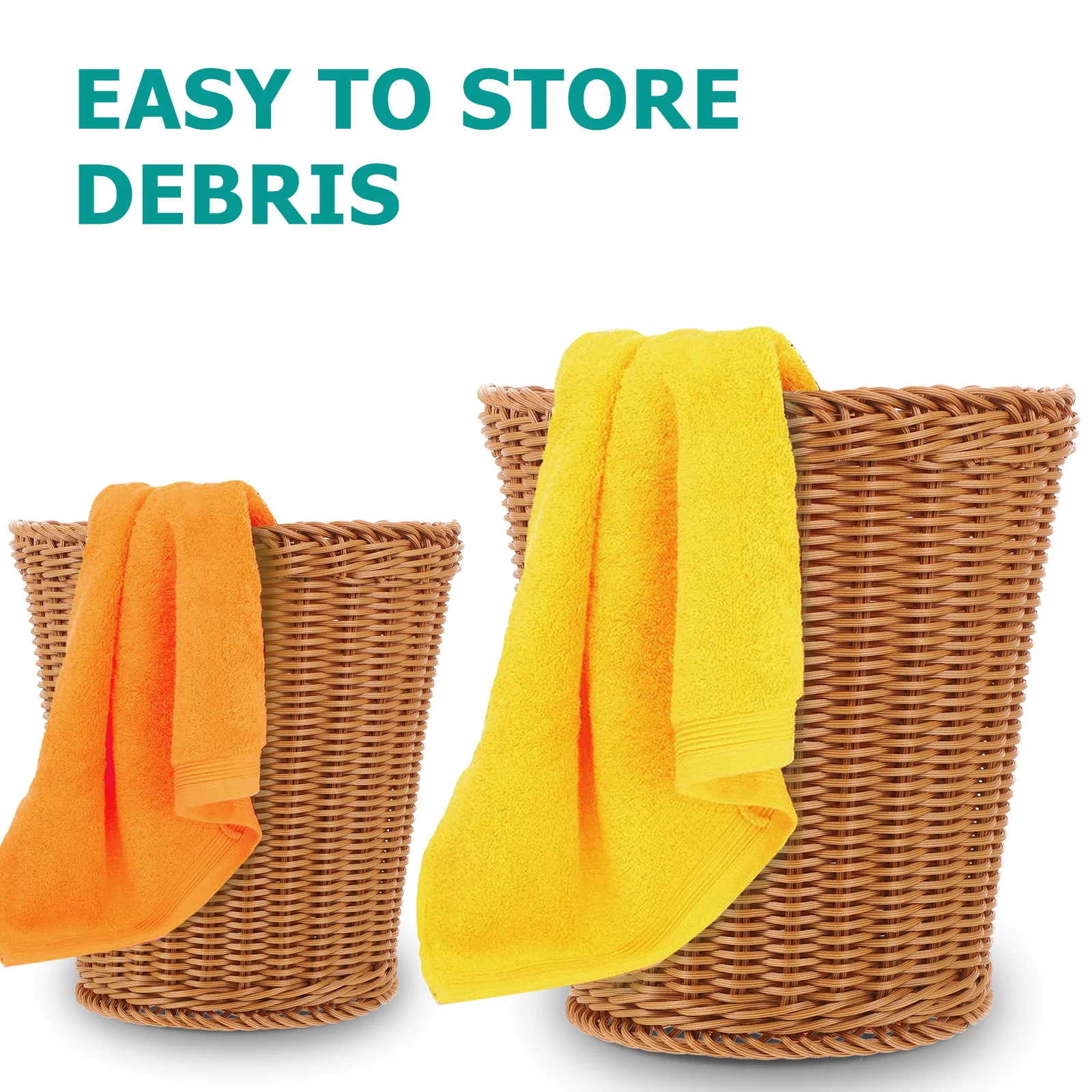 

Natural Woven Trash Desktop Waste Basket Organizer Household Storage Container For Sundries Laundry Boho Farmhouse Style