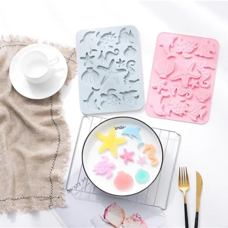 F19B Silicone for Shell Fish Sea for Turtle Biscuit Mould Baking Fondant Chocol
