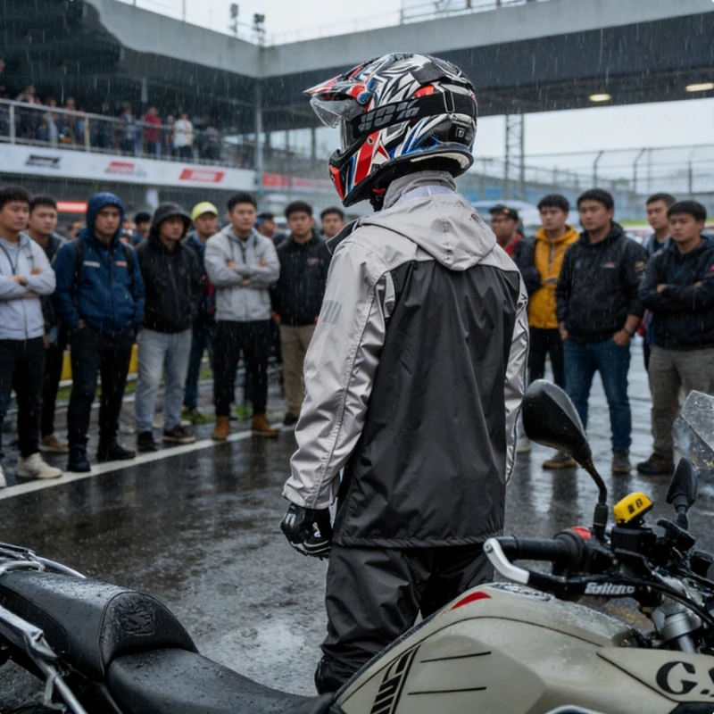 MOBAIDAO Adult Unisex Motorcycle Riding Rain Gear, Waterproof Jacket Pants Rain Suit for Urban Leisure Riding and Delivery Use