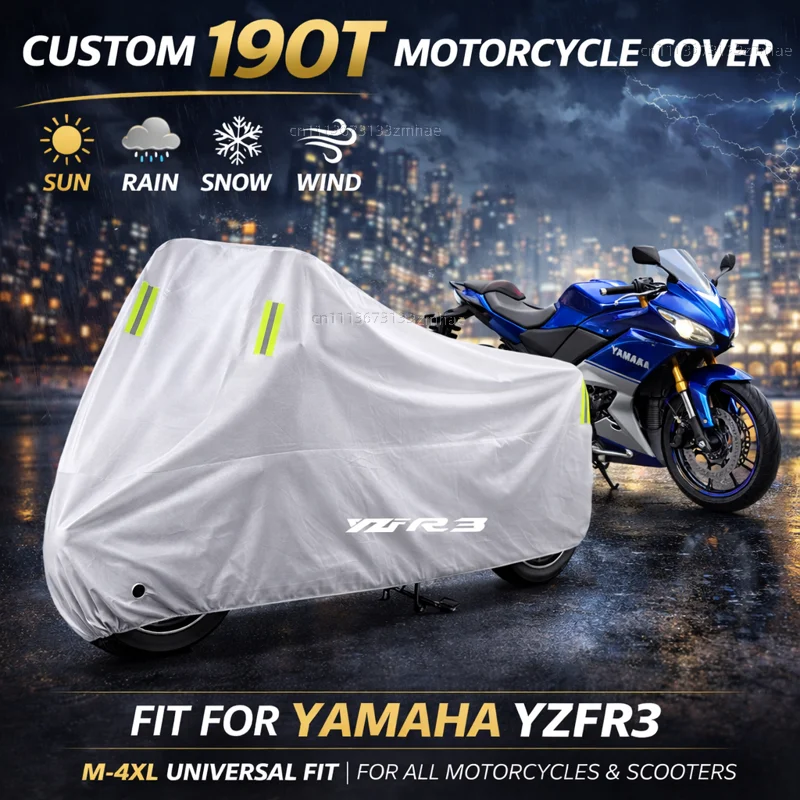 

For YAMAHA YZFR3 YZF-R3 YZF R3 Motorcycle Cover Waterproof Heavy Duty Outdoor Rain Dust Sun Protector