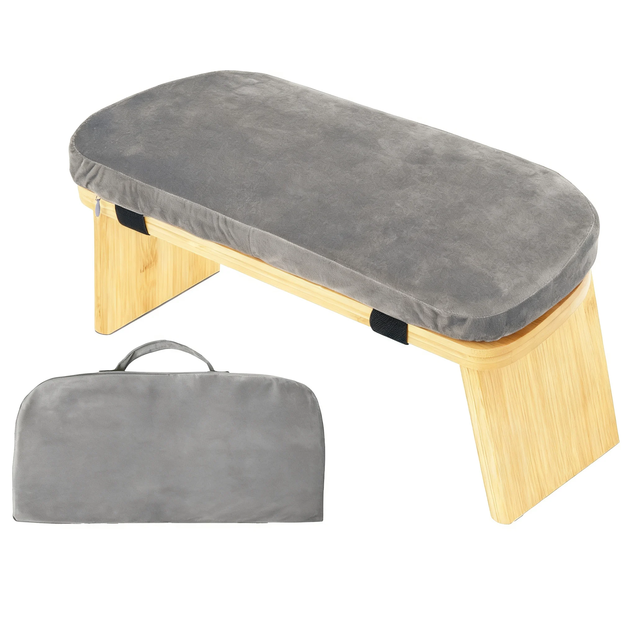 Meditation Bench Ergonomic Kneeling Stool Provides Set-Up For Deep And Relaxing Meditation