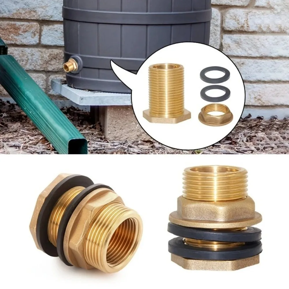 2PCS Water Butt Water Tank Tap Buckets Connector Watering Equipment Water Storage Rain Barrels Brass Tap Click-Lock Fitting