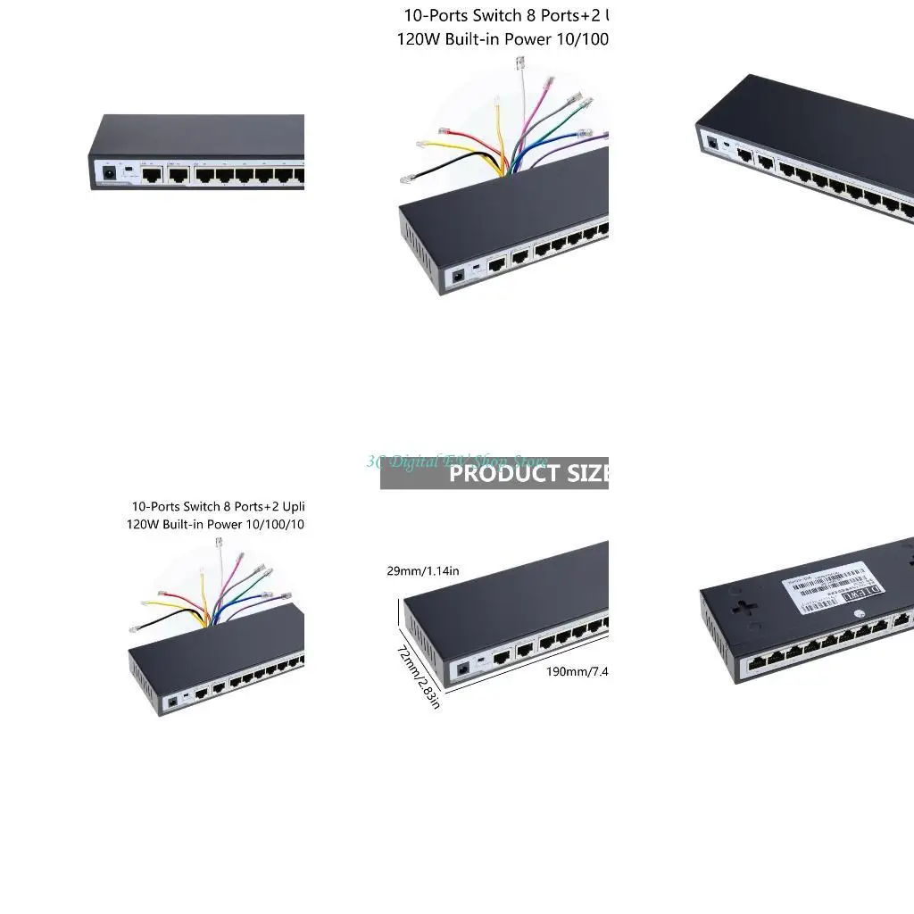 

E74d 8 портов+2 переключателя uplinks 120 Вт встроенная мощность 10/100/1000 м Vlan lsolation